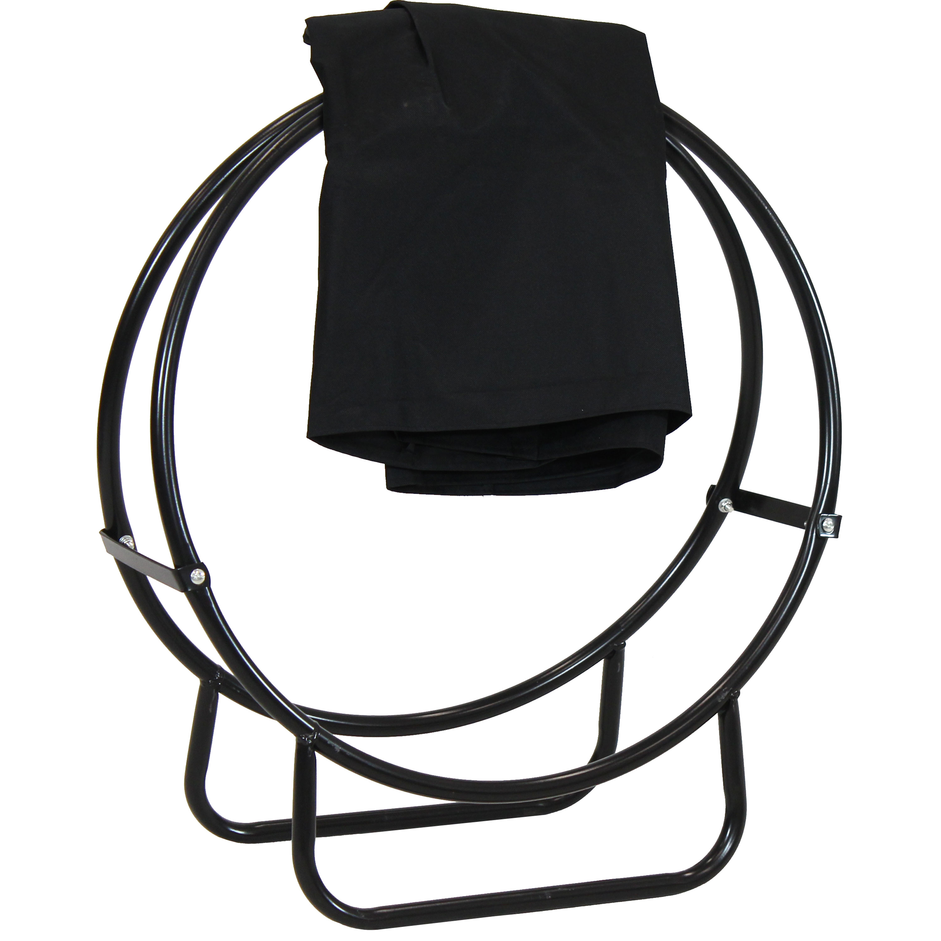 Sunnydaze Steel Firewood Log Hoop, Size and Color Options Available, Black, 24-Inch, Hoop and Cover Combo
