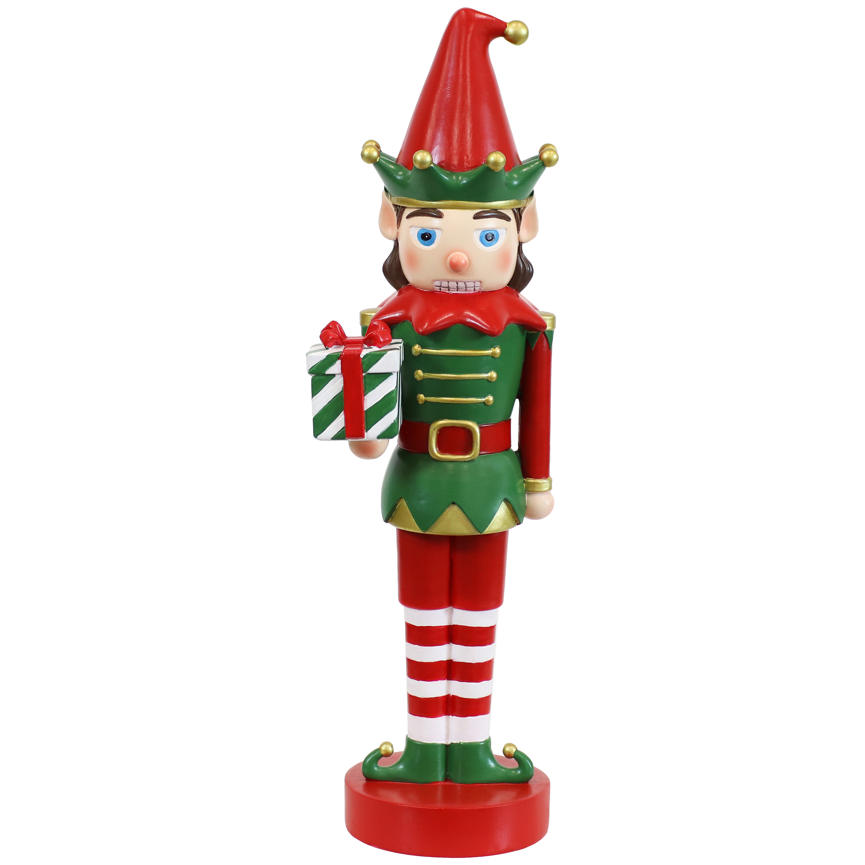 Jingles the Nutcracker Christmas Elf Statue - 17-Inch