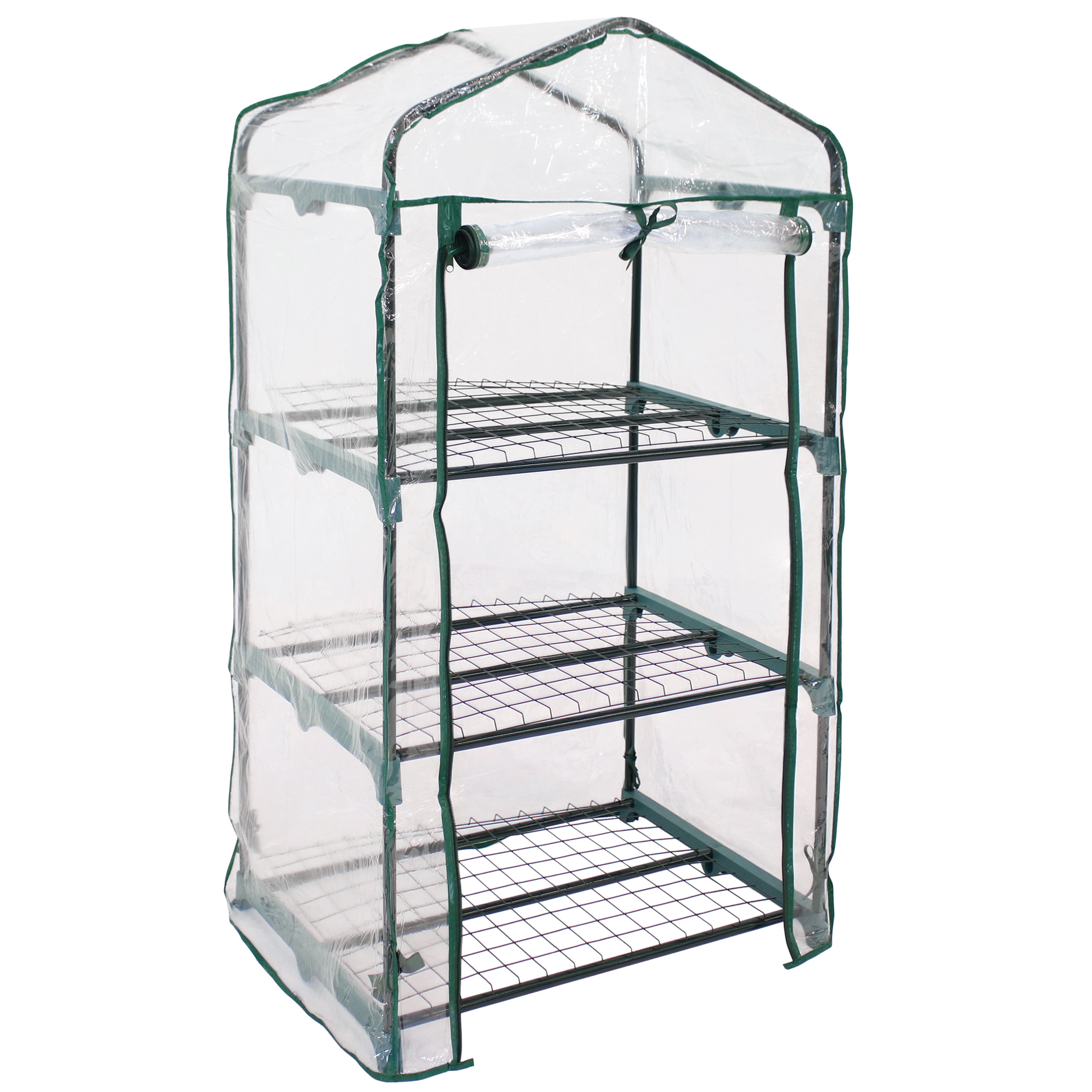 Sunnydaze Portable 3-Tier Mini Greenhouse for Outdoors - Clear