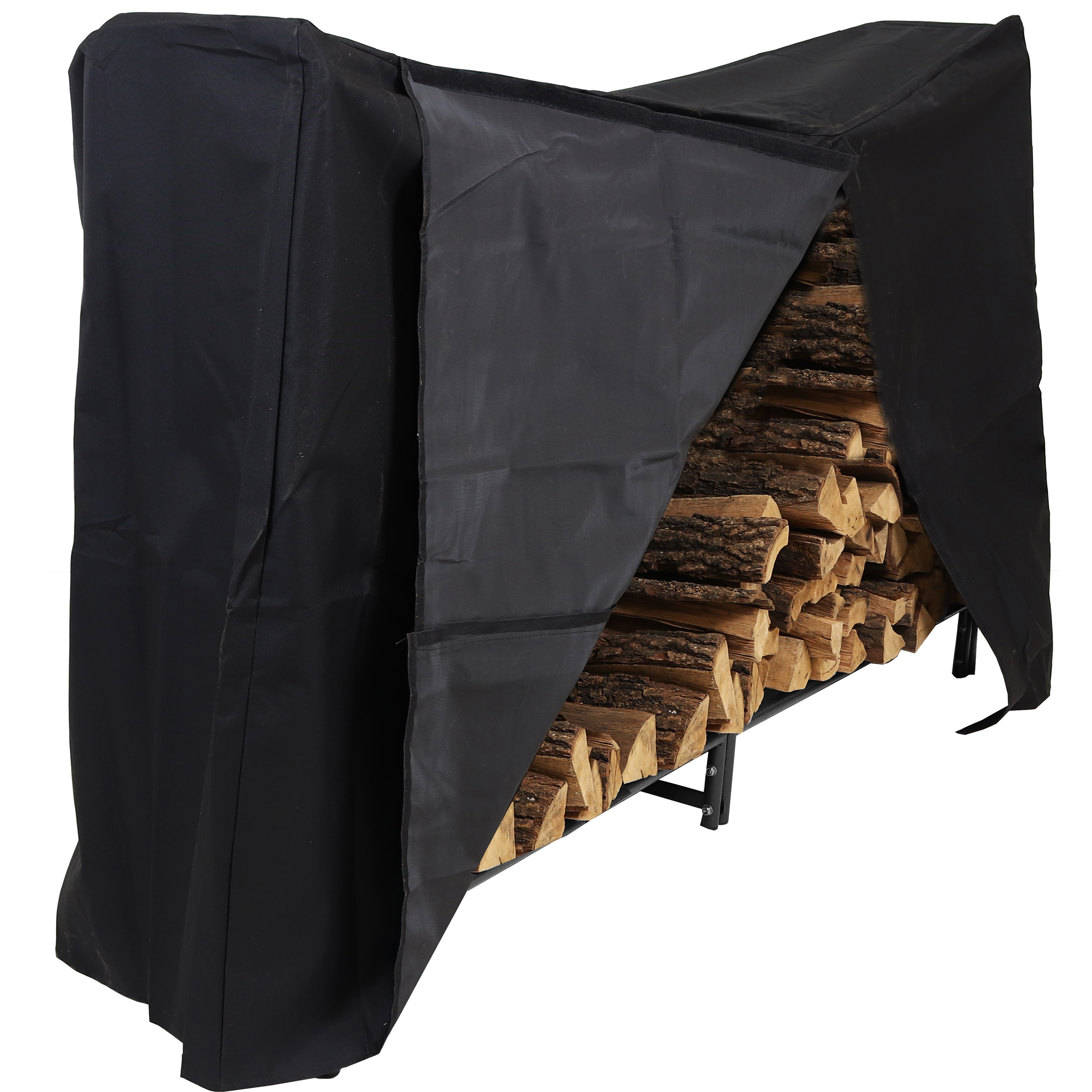 Sunnydaze Decorative Firewood Log Rack, 6 Foot, Log Rack &amp; Cover COMBO