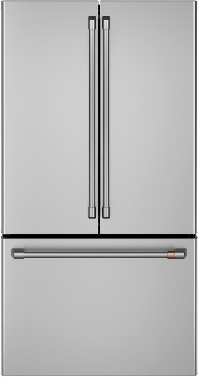 Cafe 4 Piece Kitchen Appliances Package with French Door Refrigerator in Stainless Steel CAFRECTWODWRH518