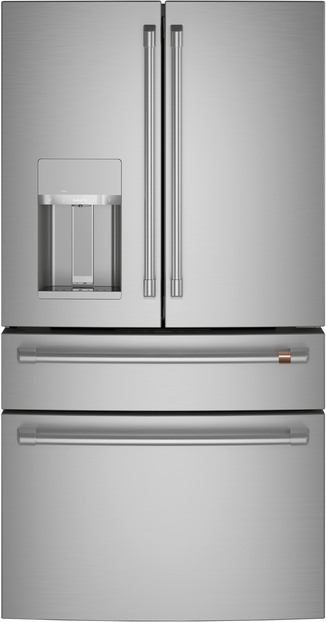Cafe 4 Piece Kitchen Appliances Package with French Door Refrigerator in Stainless Steel CAFRECTWODWRH542