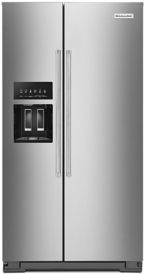 KitchenAid 36 Inch 36 Counter Depth Side-by-Side Refrigerator KRSC700HPS