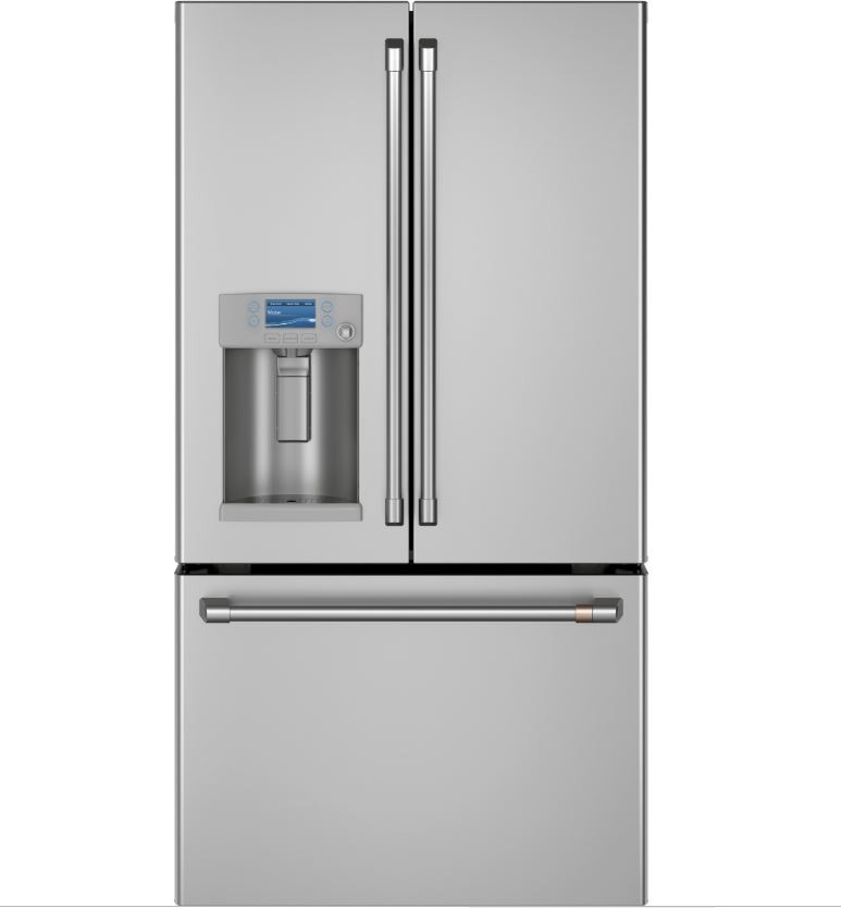 Cafe 5 Piece Kitchen Appliances Package with French Door Refrigerator and Dishwasher in Stainless Steel CAFRECTWODWRH38