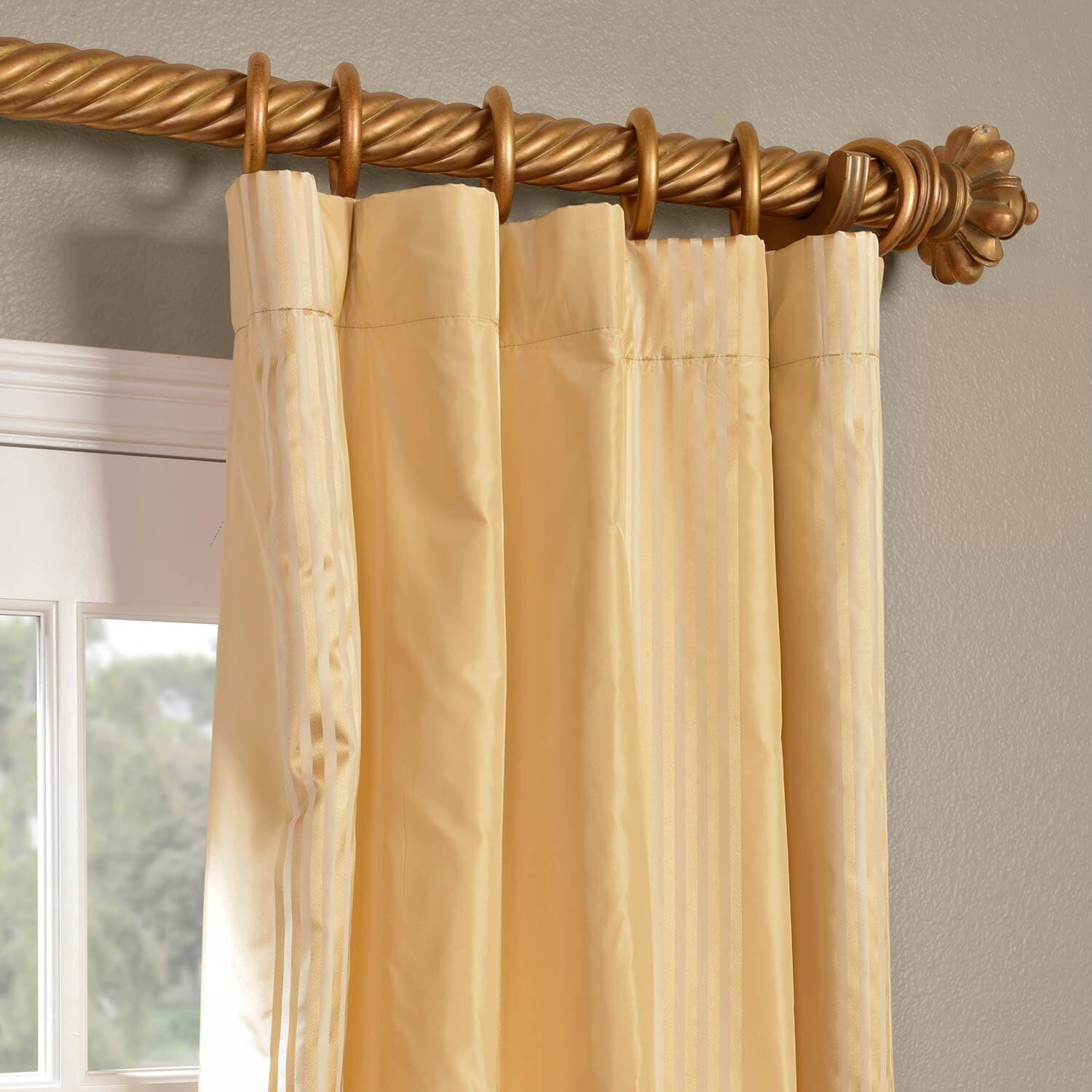 Waterford Sand Silk Stripe Curtain