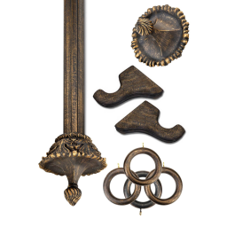 Devonshire Antique Bronze Prepacked Wooden Rod Set