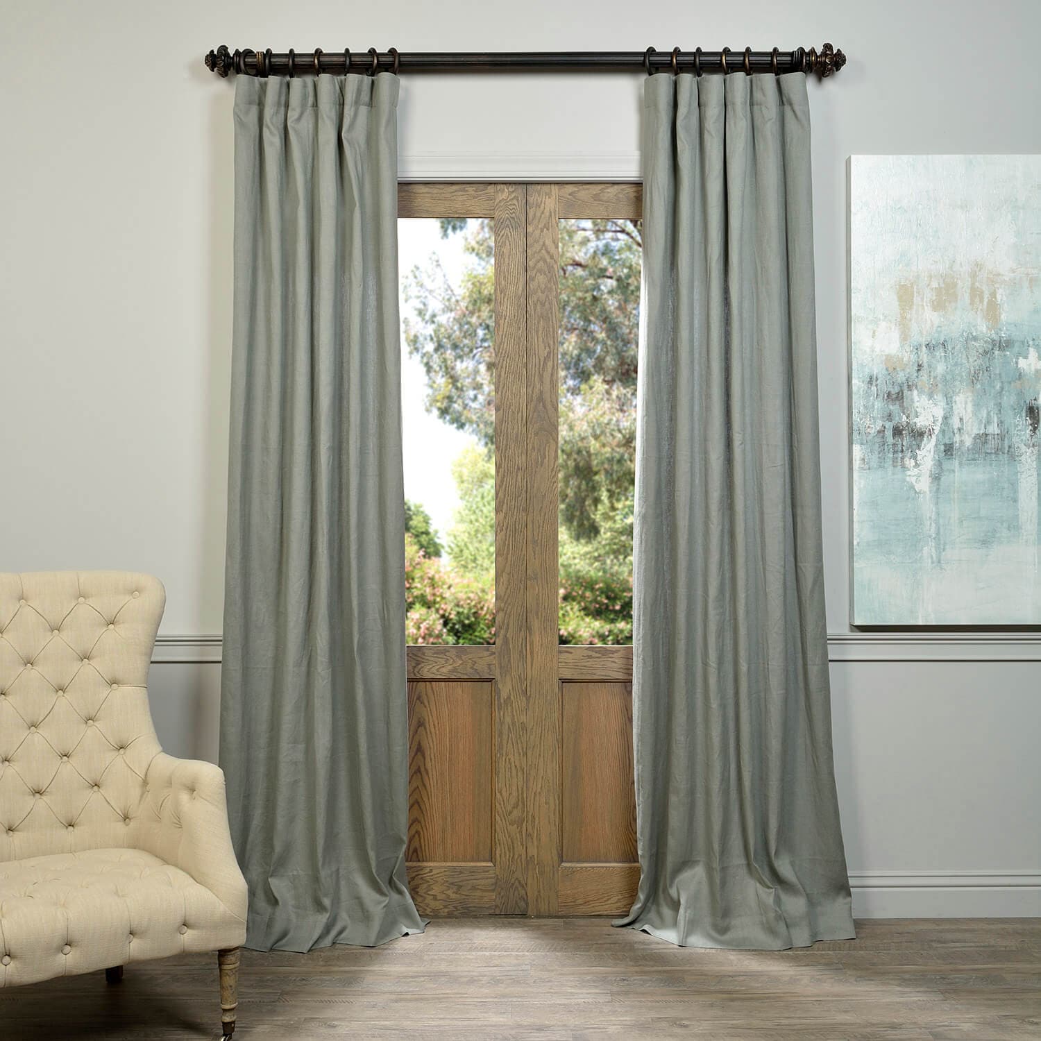 Grey French Linen Curtain
