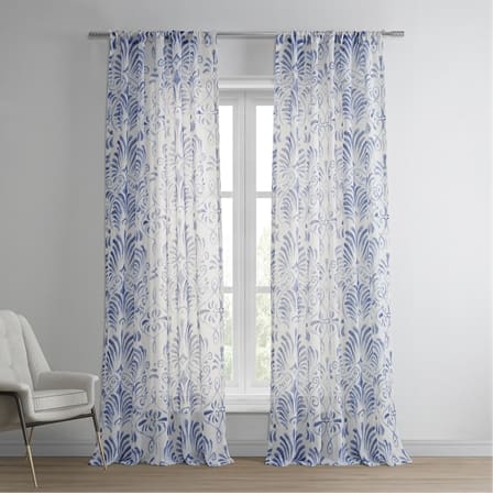 Xenia Blue Printed Sheer Curtain
