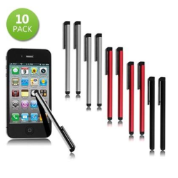 10-Pack: Touchscreen Metal Stylus - Assorted Colors
