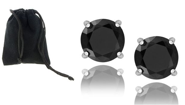 Black Stud Earrings Made with Swarovski Elements