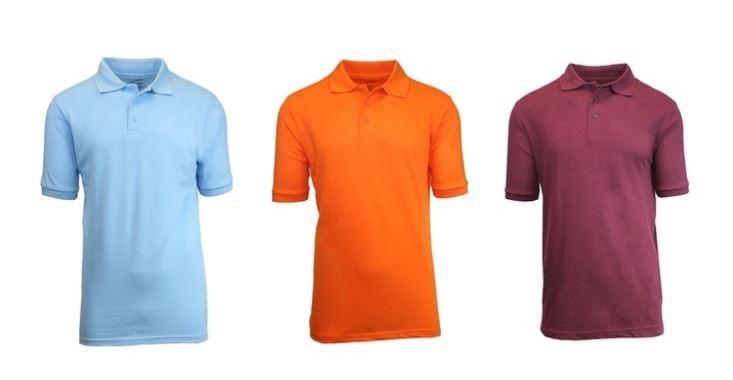 Men&#39;s 3-Pack: Short Sleeve Pique Polos Shirt in Assorted Colors - Size: XL