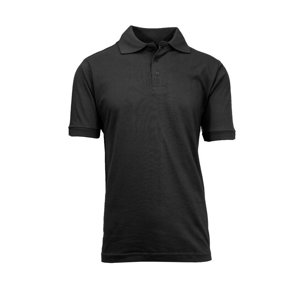Men&#39;s Short-Sleeve Pique Polo Shirts - Assorted Colors and Sizes / Black / XL
