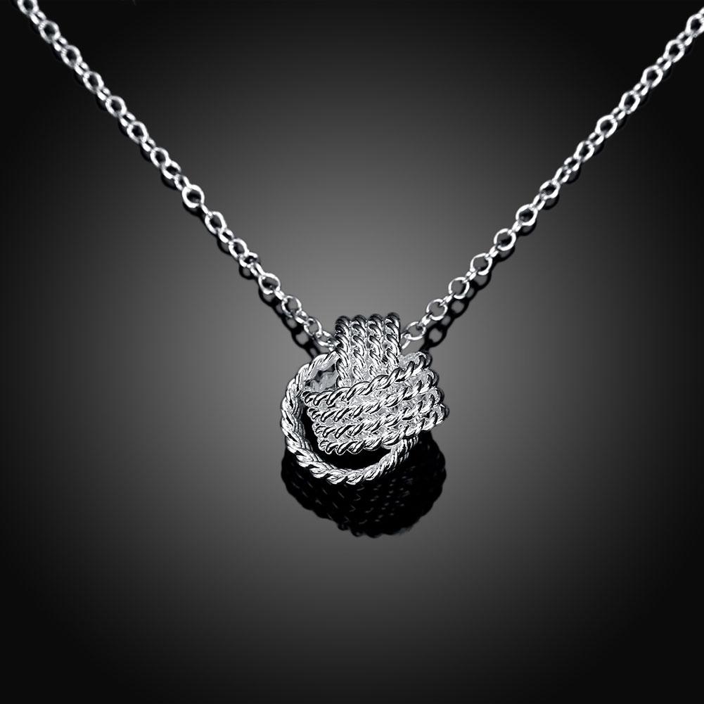 Sterling Silver Mesh Knot Pendant Necklace
